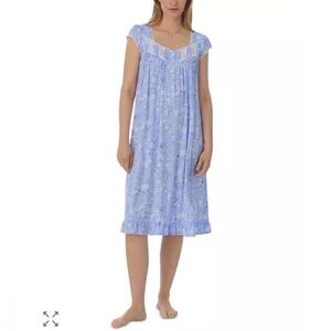 Eileen West Waltz Cap Sleeve Floral Night Gown Small